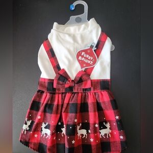 Dog Furry Bright Reindeer Dress Size M